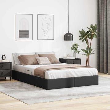 vidaXL Opbergbed met opslag Zwart 153 x 203 cm Kunstleer, Verzenden, Nieuw