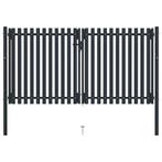 vidaXL Dubbele poort met deur staal 300x150 cm antraciet, Tuin en Terras, Verzenden, Nieuw