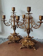 Kaarsenhouder - Brons - Paar kandelabers - Hoogte: 30 cm