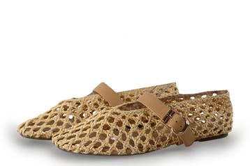 Manfield Ballerinas in maat 39 Beige, Kleding | Dames, Verzenden, Beige, Ballerina's, Zo goed als nieuw