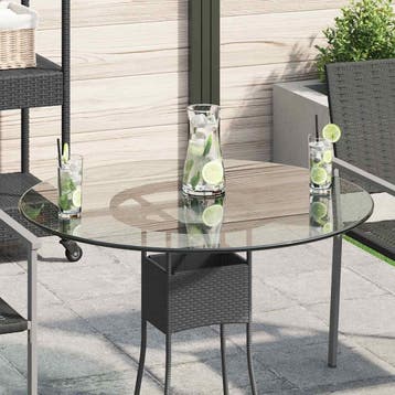 vidaXL Tafelblad van gehard glas 80 cm rond, Verzenden, Nieuw