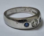 Bague Platine - 0.85ct. tw. Diamant (Naturelle) - Saphir, Bijoux, Sacs & Beauté