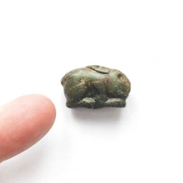 Oud-Chinees turkoois XS Rabbit Bead Talisman - 17 mm