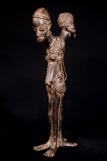 Figure - Figure en bronze Lobi Janus - 19 cm - Burkina Faso