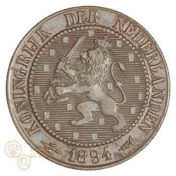 Nederland. Wilhelmina. 2 1/2 Cent 1894 t/m 1941 zink