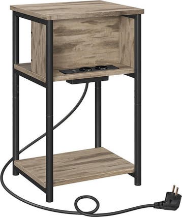 Bijzettafel / nachtkastje met stopcontact - hoogte 58 cm -, Verzenden