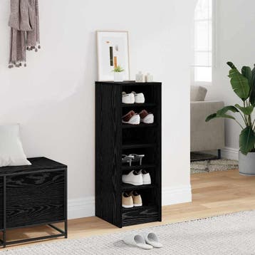 vidaXL Schoenenkast 32 x 35 x 90 cm Bewerkt hout Zwart eiken, Verzenden