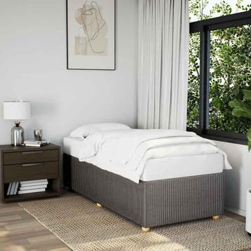 vidaXL Bedframe zonder matras 90x200 cm stof taupe, Verzenden