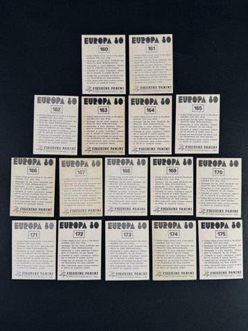 1980 Panini #160/175 Europa 80 - Belgium complete team - 16