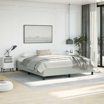vidaXL Bedframe zonder matras lichtgrijs California King, Verzenden, Nieuw