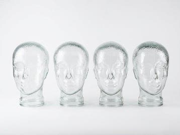 Mannequin - Space Age stijl - glazen hoofden - set van 4 -