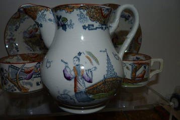 Sarreguemines - Koffie- en theeservies (9) - Timor -