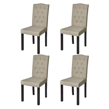 vidaXL Eetkamerstoelen 4 st stof camel, Verzenden, Nieuw