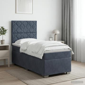 vidaXL Boxspringbed met matras Donkergrijs 80 x 200 cm, Verzenden