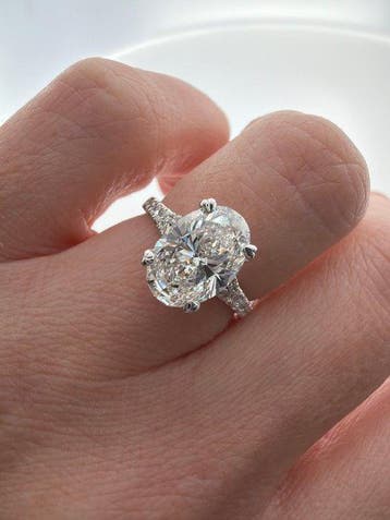 Ring - 14 karaat Witgoud - 3.10ct. tw. Diamant (Lab-grown) -
