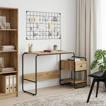 vidaXL Bureau met opslag Artisanaal eiken 131,5 x 50 x 75,5, Verzenden, Nieuw