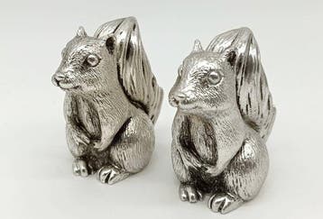 Figuur - Coppia di Scoiattoli (2) - Bedekt met 925 zilver