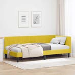 vidaXL Hoek Bed Frame met hoofdeinde Geel 90 cm x 190 cm, Verzenden