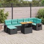vidaXL 8-delige Loungeset met kussens poly rattan acacia, Verzenden, Loungeset