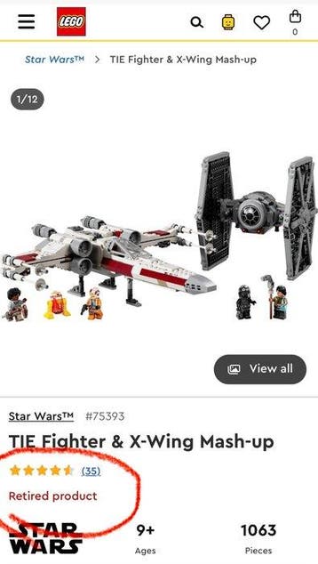 Lego Set - 75393 - Star Wars - Rare hard to find TIE Fighter