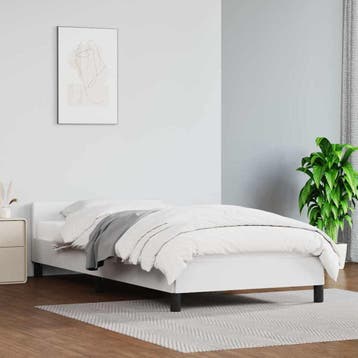 vidaXL Bedframe met hoofdeinde zonder matras 90x190 cm wit, Verzenden