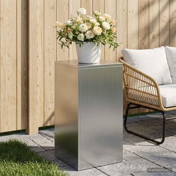vidaXL Plantenstand zilver 30 x 30 x 60 cm Staal, Verzenden, Nieuw