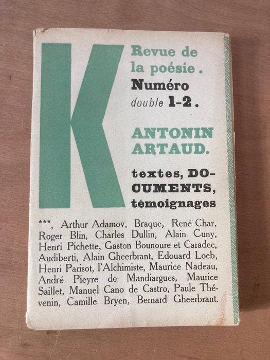Antonin Artaud - K- Revue de la poésie [numéro double 1-2] -, Antiek en Kunst, Antiek | Boeken en Manuscripten