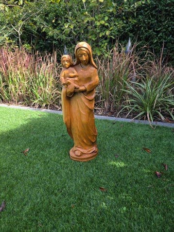 sculptuur, Maria en Kindje Jezus - 55 cm - Lindehout