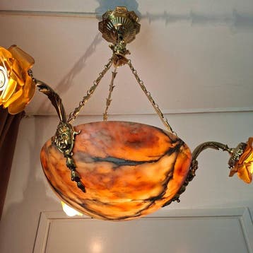 Kroonluchter - Verguld brons, Antiek en Kunst