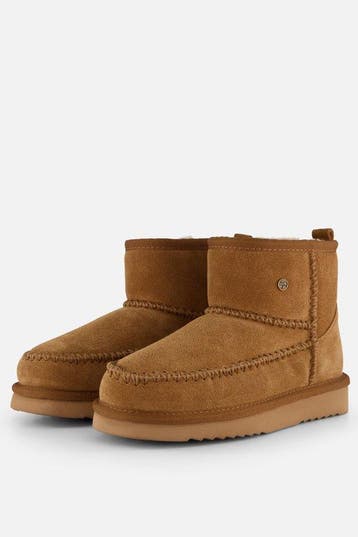 Warmbat Maat 39 Suede boot Stitch Dames Laarzen - Cognac, Verzenden, Nieuw