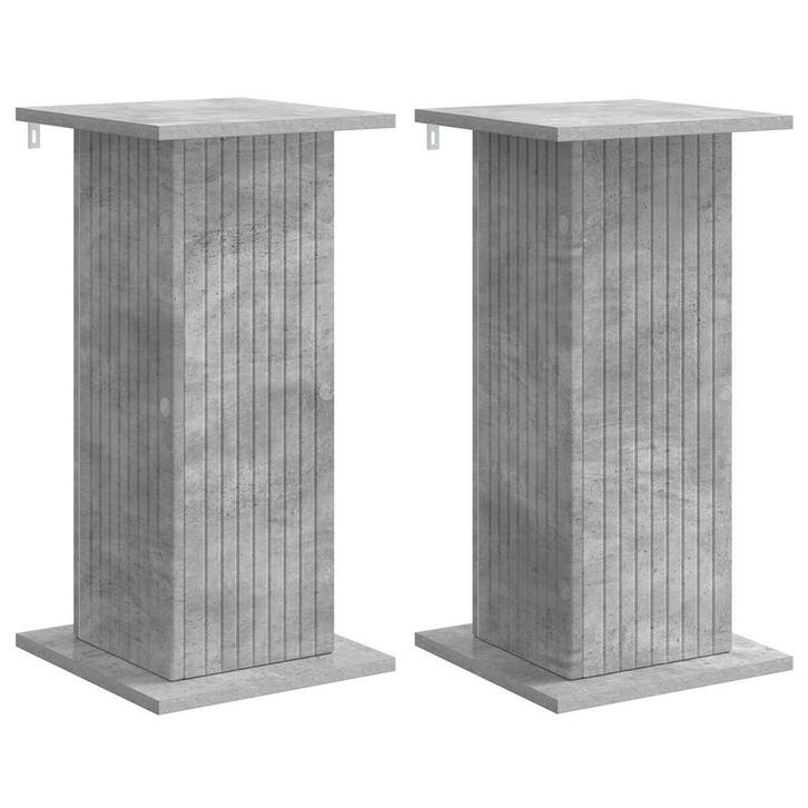 vidaXL Plantenstand 2 pcs Betongrijs 30,5 x 30 x 60,5 cm, Jardin & Terrasse, Bacs à fleurs & Jardinières, Envoi