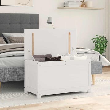 vidaXL Opbergbox wit 80x40x45,5 cm massief grenenhout, Verzenden, Nieuw