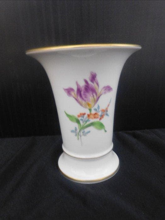 Meissen - Vaas (3) - Vaas + Rode Roos Bord - Porselein -, Antiek en Kunst, Antiek | Glaswerk en Kristal