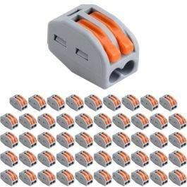 Lasklem 50 Stuks - 2 Polig Verbindingsklem LED Toebehoren Gr, Doe-het-zelf en Bouw, Verzenden, Nieuw
