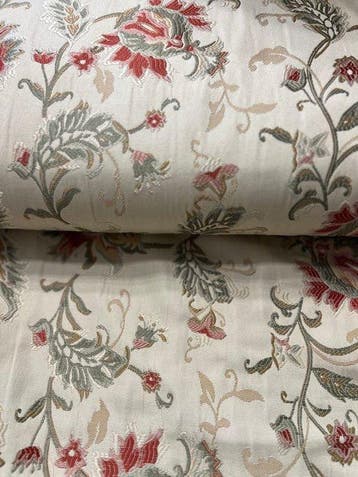 tissu de soie précieux San Leucio, blanc crème, enrichi par, Antiek en Kunst, Antiek | Tapijten, Tafelkleden en Textiel