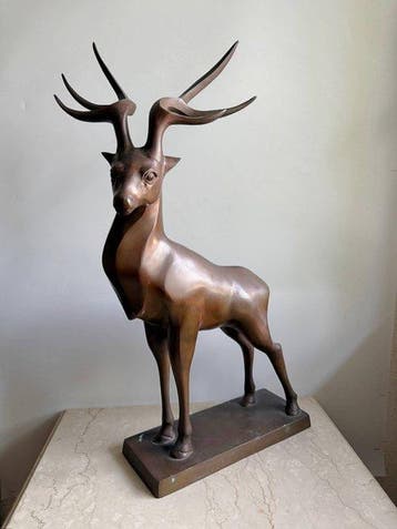 Gods messenger Stag Deer - Beeld Brons - Japan