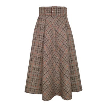Frogbox • geruite midi rok • 36, Kleding | Dames, Princess goes Hollywood, Bruin, Verzenden, Nieuw