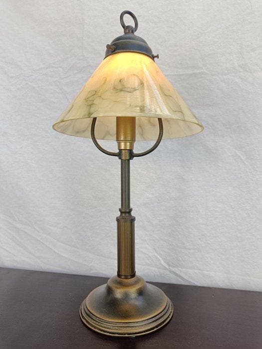 Lamp - Metaal, Koper, Glas, Antiek en Kunst, Curiosa en Brocante