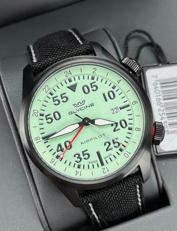 Glycine - Airpilot GMT Date Green - GL0439 - Homme -, Bijoux, Sacs & Beauté
