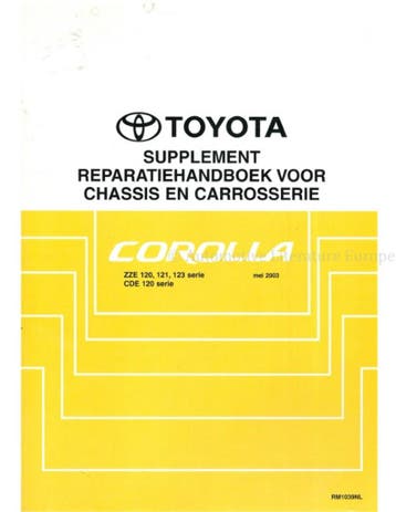 2003 TOYOTA COROLLA CHASSIS & CAROSSERIE (SUPPLEMENT)