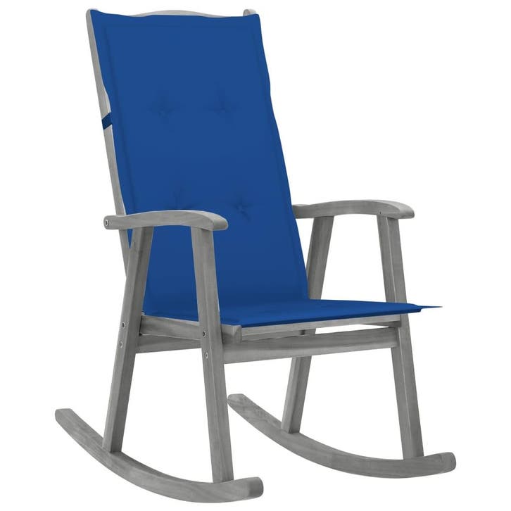 vidaXL Schommelstoel met kussens massief acaciahout grijs, Jardin & Terrasse, Chaises de jardin, Envoi