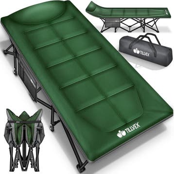 Veldbed - 1 Persoons - Kampeerbed - Stretcher - Groen - Till, Verzenden, Nieuw