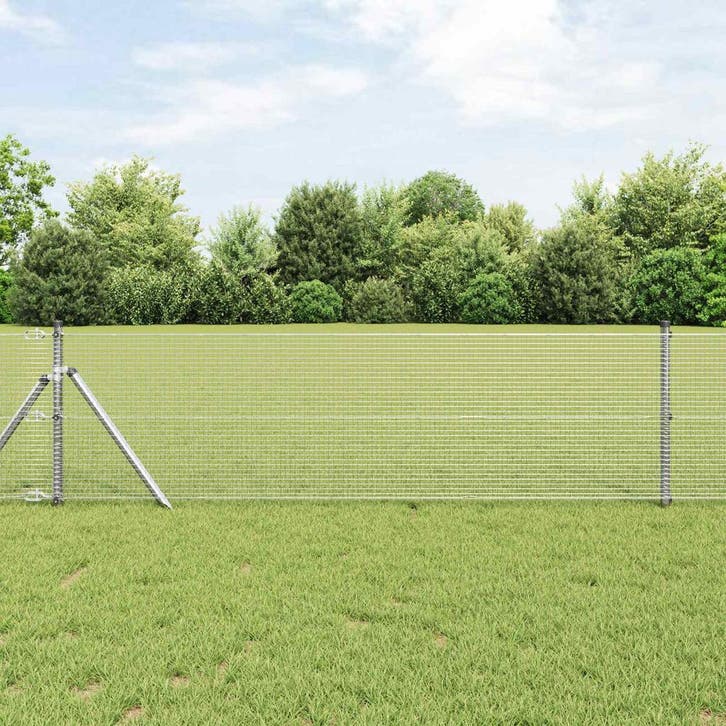 vidaXL Gelast draadhek Zilver, Tuin en Terras, Tuinhekken en Hekwerk, Nieuw, Verzenden