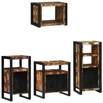 vidaXL Badkamermeubel Set met lade 4 pcs Massief, Verzenden, Nieuw