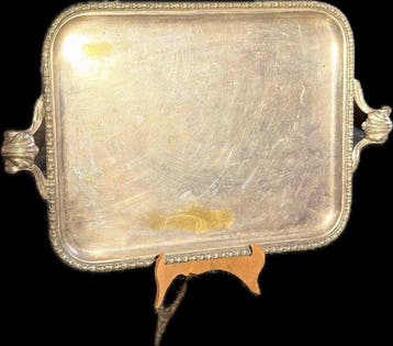 Dienblad - Verzilverd - Vintage sierlijk rechthoekig