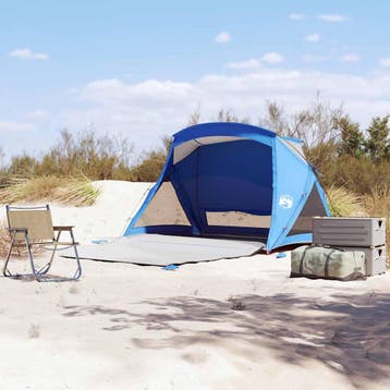 vidaXL Strandtent 2-persoons waterdicht azuurblauw, Verzenden, Nieuw