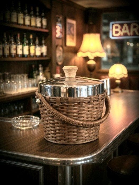 Ijsemmer - Ontwerp barlounge - wilg, Antiek en Kunst, Antiek | Keukengerei