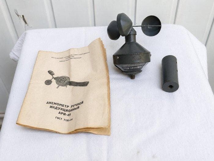 Anemometer - Metaal, Hout - 1960-1970, Antiek en Kunst, Antiek | Wandborden en Tegels