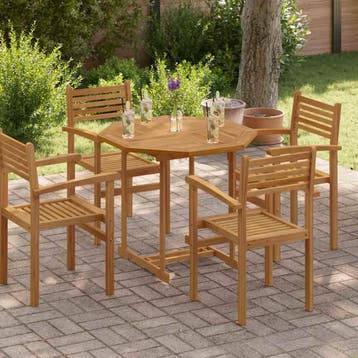 vidaXL Tafelblad achthoekig 90x90x2,5 cm massief teakhout, Huis en Inrichting, Verzenden, Nieuw