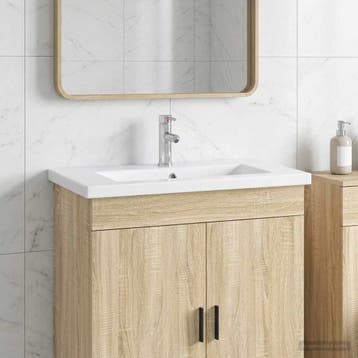 vidaXL Badwasbak Chroom 81 x 40 x 17,5 cm Metaal, Maison & Meubles, Verzenden